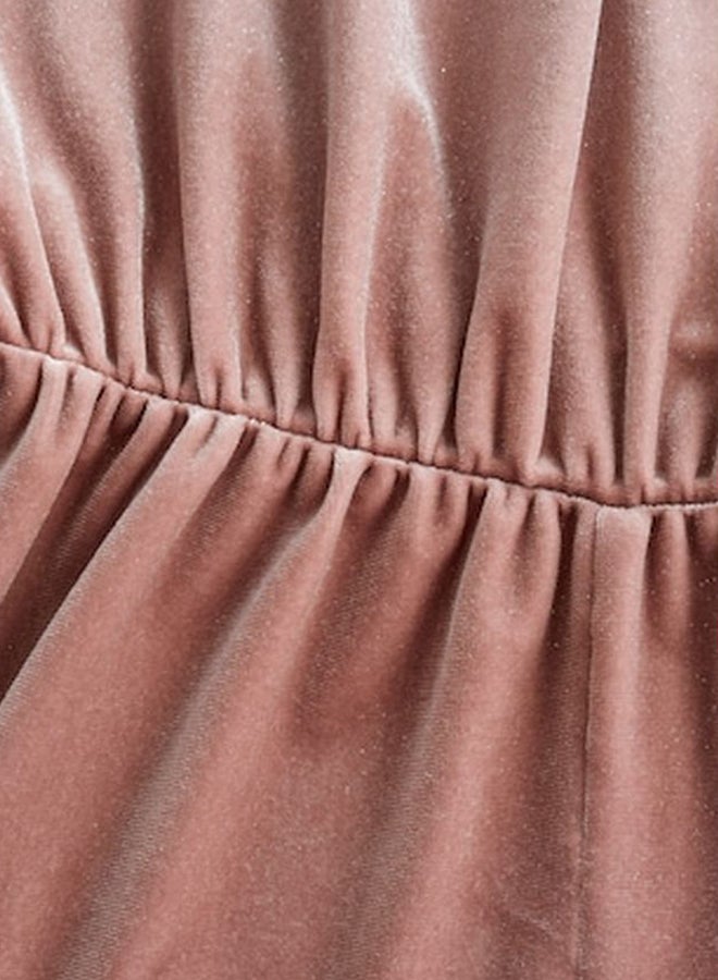 MANGO - Girls Velvet Playsuit Pink - Image 1