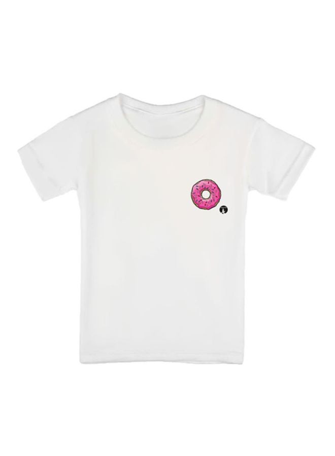 BP A Donut Printed T-Shirt White/Pink - Image 1