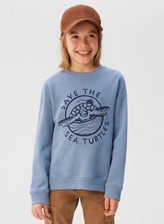 Organic Cotton Message Sweatshirt Blue