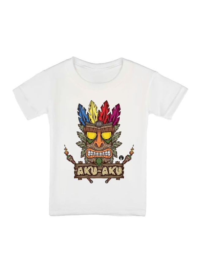 بي بي تيشيرت مزين بطبعة شخصية لعبة الفيديو كراش أبيض - Image 1