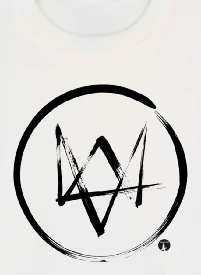 بي بي تيشيرت مزين بطبعة مستوحاة من لعبة الفيديو Watch Dogs أبيض/ أسود - Image 3