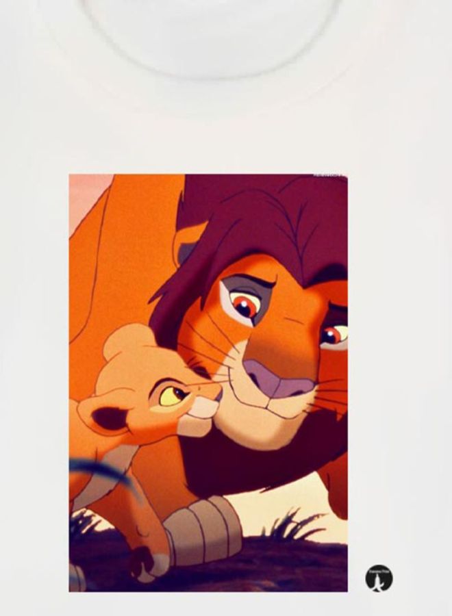 بي بي تيشيرت مزين بطبعة مستوحاة من فيلم ديزني Lion King أبيض - Image 3