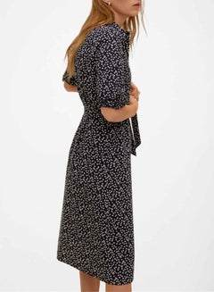 MANGO Allover Printed Shirt Dress Navy/White  - Image 3