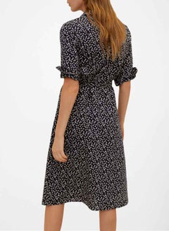 MANGO Allover Printed Shirt Dress Navy/White  - Image 2