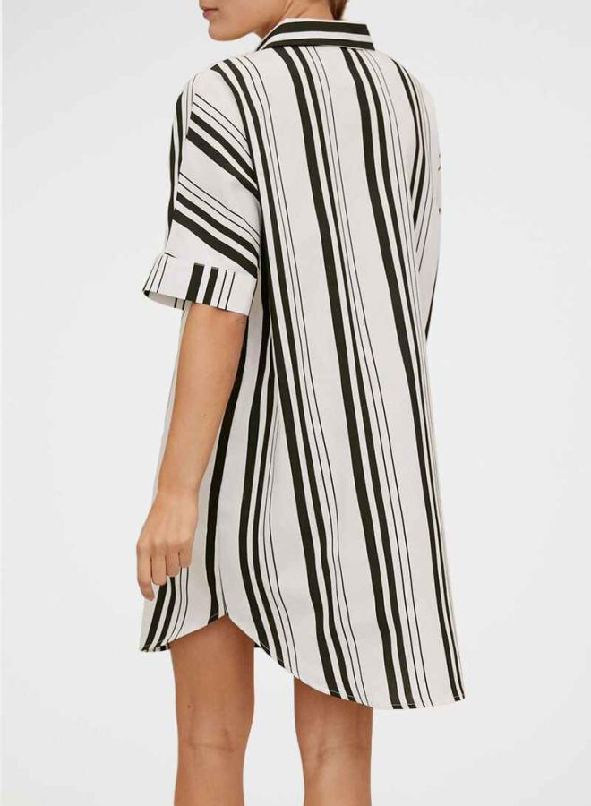 MANGO Striped Shirt Dress White/Black  - Image 2