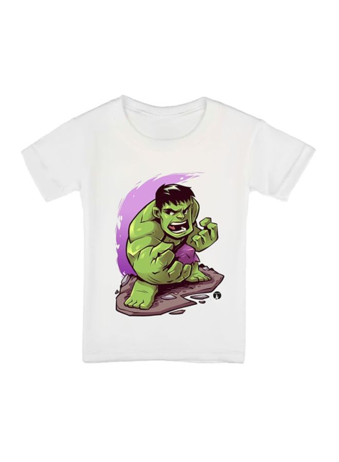 BP Marvel Hulk Printed T-Shirt White  - Image 1