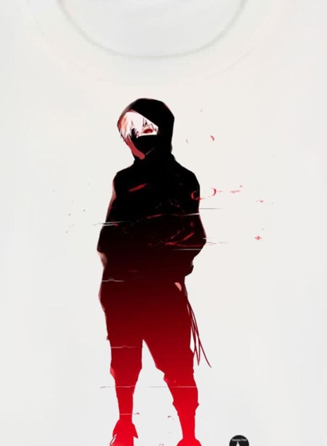 بي بي تيشيرت مزين بطبعة مستوحاة من المسلسل الكرتوني Tokyo Ghoul أبيض/أحمر/أسود - Image 3