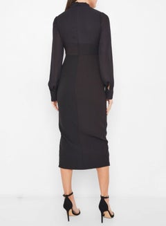 ARIA Keyhole Neck Dress Black  - Image 2