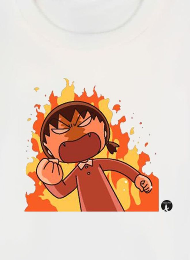 بي بي تيشيرت مزين بطبعة شخصية المسلسل الكرتوني Chibi Maruko-Chan أبيض - Image 3