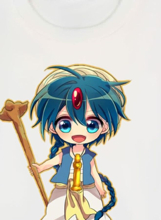 بي بي تيشيرت مزين بطبعة مستوحاة من المسلسل الكرتوني Magi The Labyrinth Of Magic أبيض - Image 3