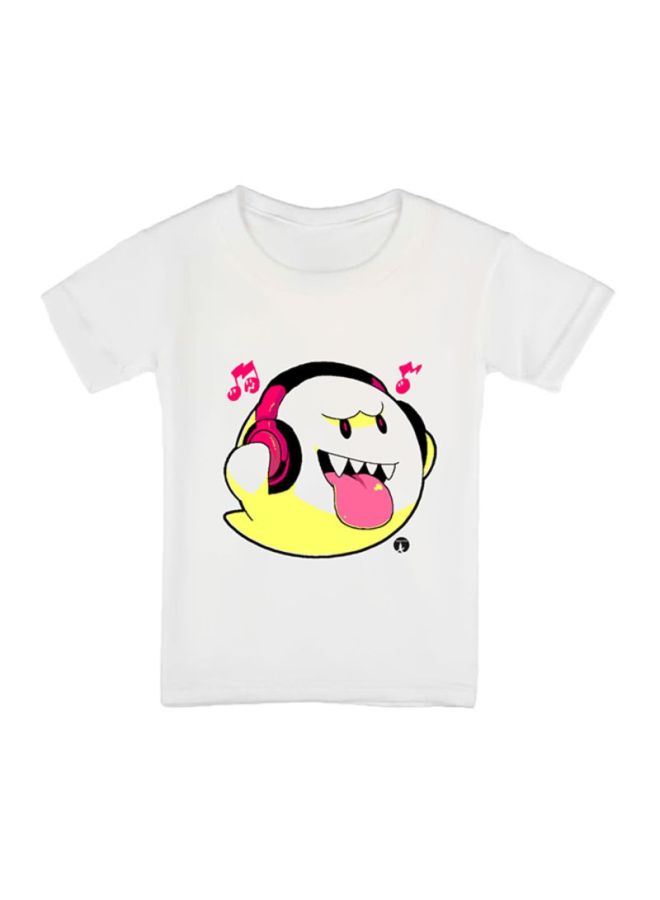 بي بي تيشيرت بنمط مطبوع عليه سوبر ماريو أبيض - Image 1