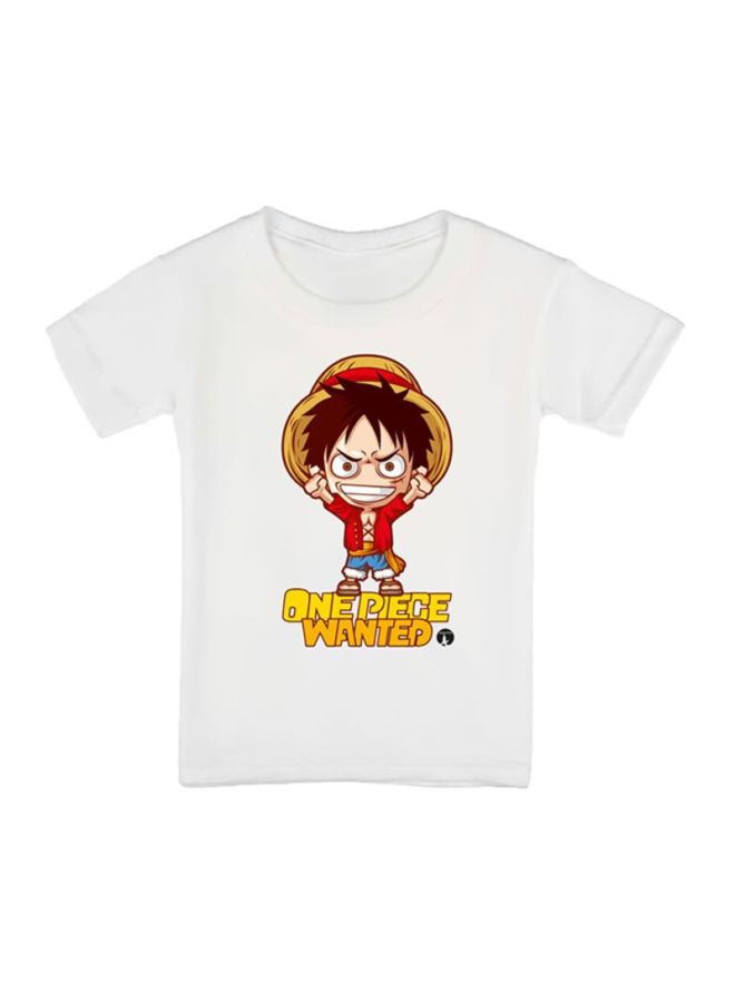 BP - Anime One Piece Printed T-Shirt White - Image 1