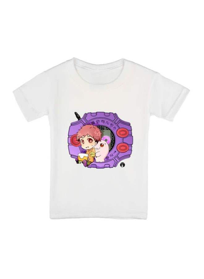 بي بي تيشيرت مزين بطبعة مستوحاة من المسلسل الكرتوني Digimon أبيض - Image 1