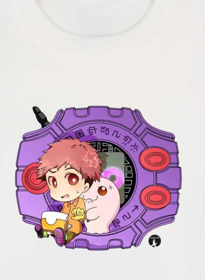بي بي تيشيرت مزين بطبعة مستوحاة من المسلسل الكرتوني Digimon أبيض - Image 3