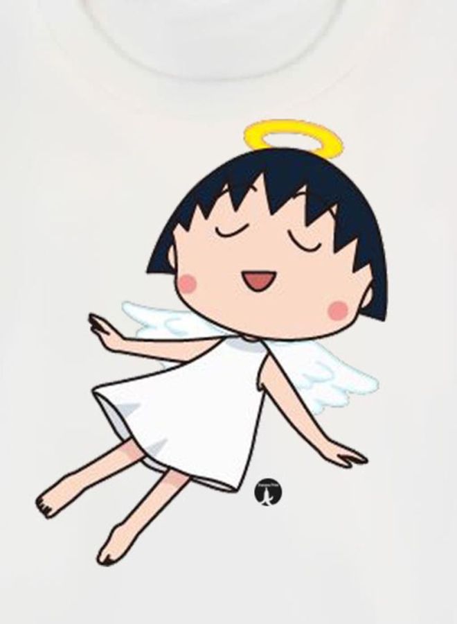 BP Anime Chibi Maruko-Chan Printed T-Shirt White - Image 3