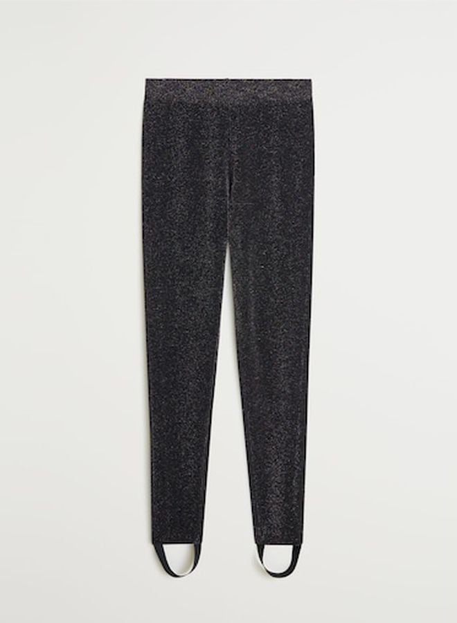 MANGO - Metal Thread Leggings Black - Image 1