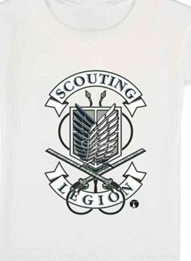 بي بي تيشيرت مزين بطبعة مستوحاة من المسلسل الكرتوني Attack On Titan أبيض - Image 3