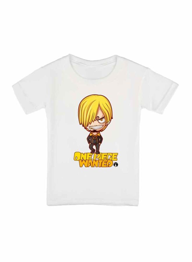 بي بي تيشيرت مزين بطبعة من المسلسل الكرتوني One Piece بني/أصفر/أبيض - Image 1