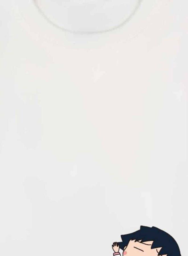 بي بي تيشيرت مزين بطبعة مستوحاة من المسلسل الكرتوني Chibi Maruko Chan أبيض - Image 3
