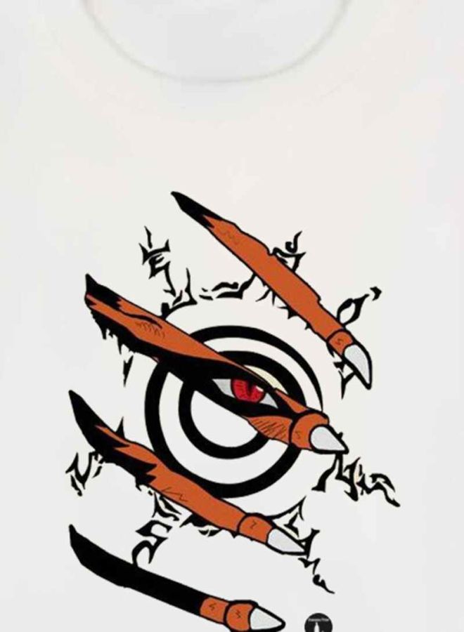 بي بي تيشيرت مزين بطبعة مستوحاة من المسلسل الكرتوني Naruto أبيض - Image 3