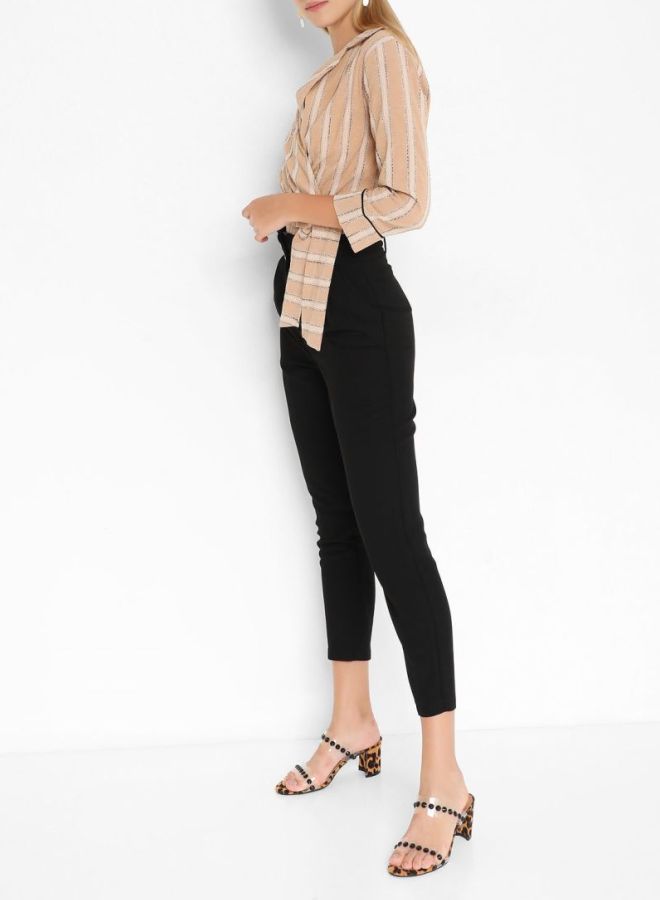 High Streets Striped Cropped Jacket Beige  - Image 3