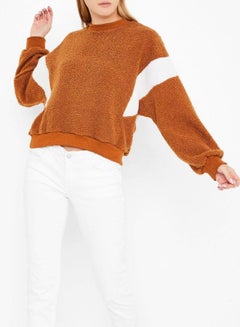 High Streets Polyester Crew Neck Sweater Brown  - Image 1