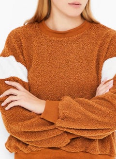 High Streets Polyester Crew Neck Sweater Brown  - Image 4