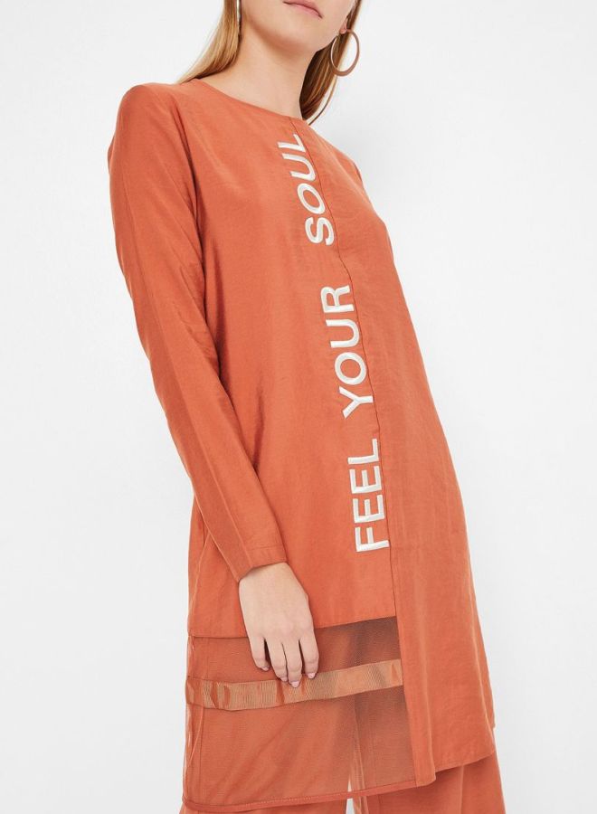 High Streets Polyester Wide Leg Pants Rust  - Image 4