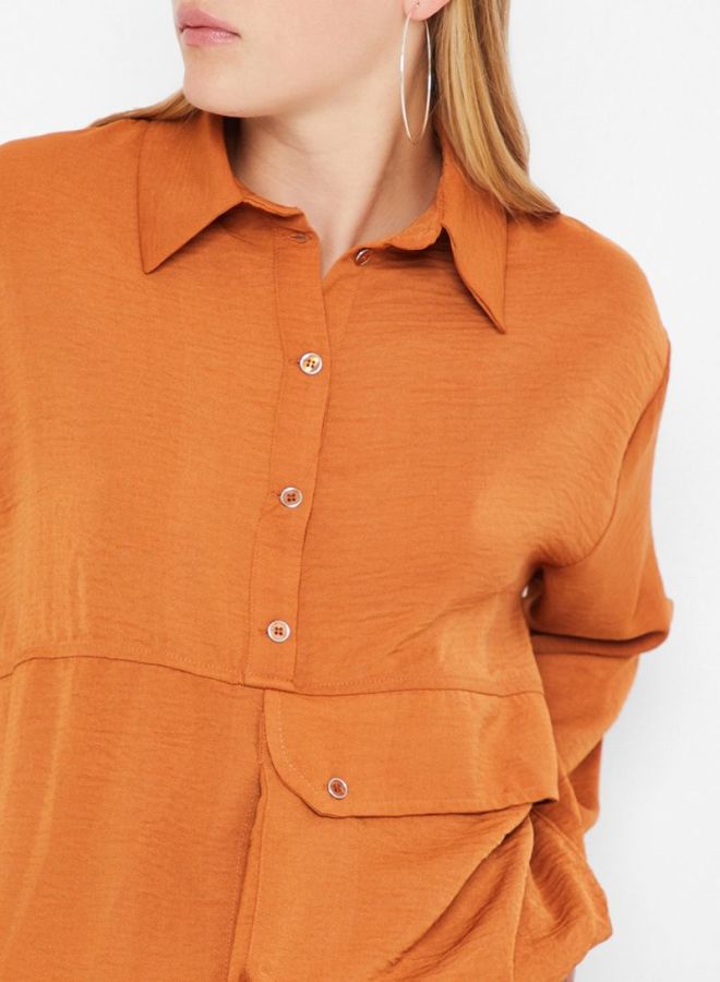 High Streets - Pocket Detailed Top Brown - Image 1