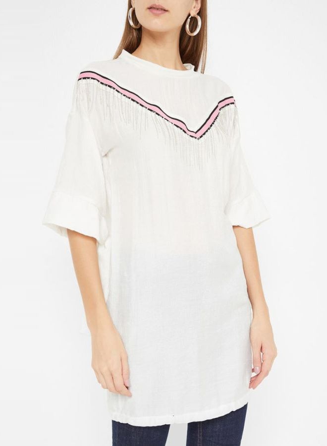 High Streets Tassel Detailed Tunic White - Image 1