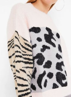 High Streets Animal Printed Sweater Pink/White/Black  - Image 4