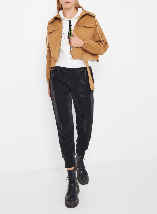 High Streets - Pocket Detailed Denim Jacket Brown - Image 1
