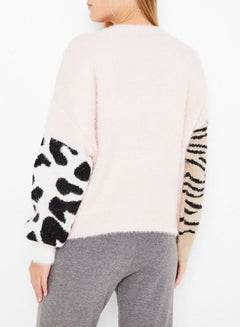 High Streets Animal Printed Sweater Pink/White/Black  - Image 2