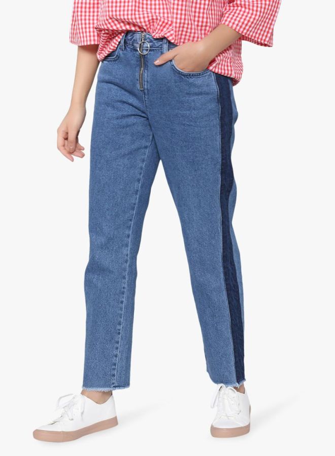 High Streets - Zip Detail Side Panel Jeans Blue - Image 1