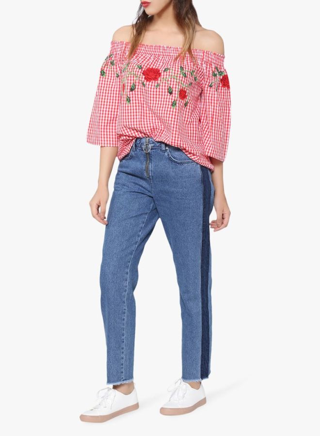 High Streets - Zip Detail Side Panel Jeans Blue - Image 1
