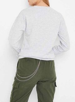 High Streets Sequin Detailed Sweatshirt Grey  - Image 2