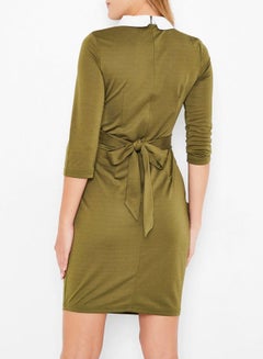 Embellished Collar Dress Olive - v1597664058/N33005892V_2