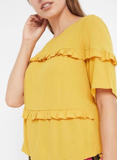 Ruffle Detailed Top Yellow - v1597664113/N30977872V_4