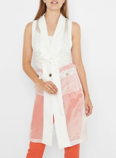 High Streets Sheer Longline Jacket White  - Image 1