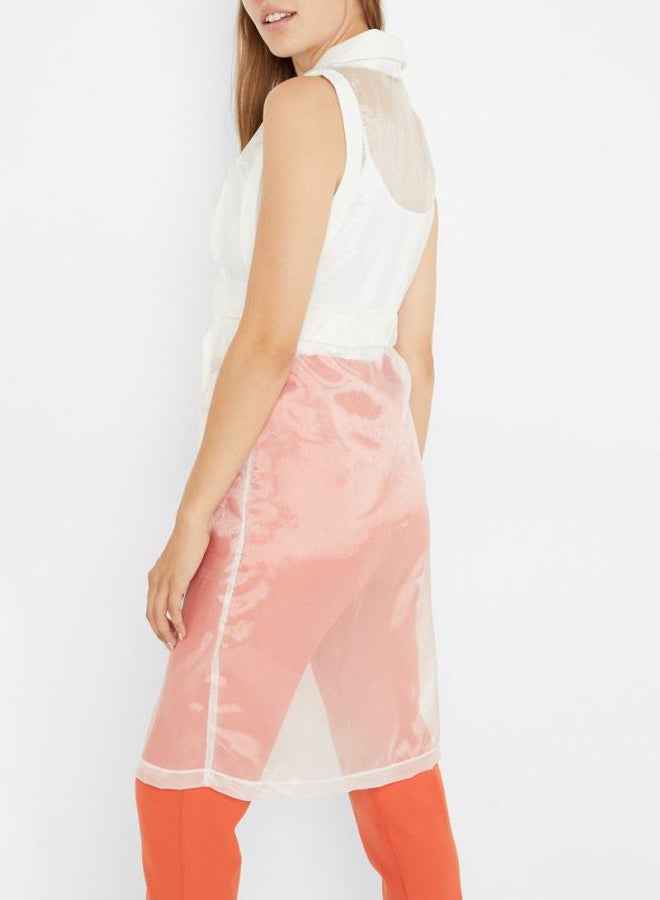 High Streets Sheer Longline Jacket White  - Image 2