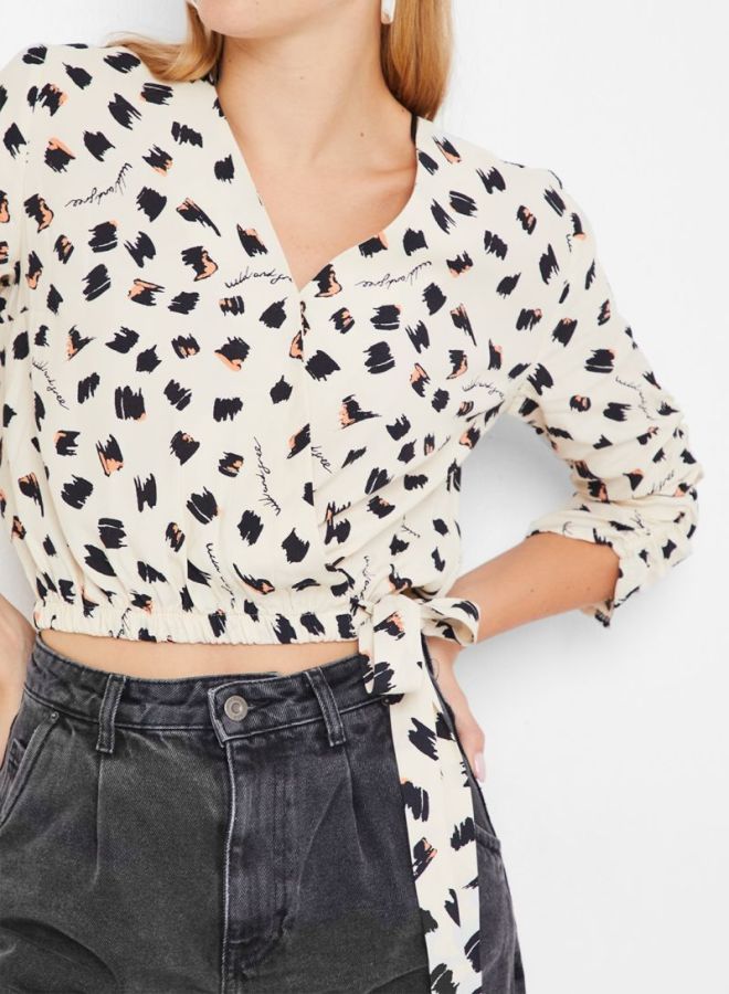 High Streets Side Knot Detailed Top Ecru  - Image 4