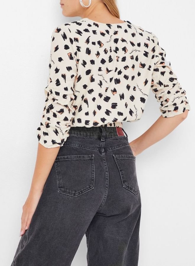 High Streets Side Knot Detailed Top Ecru  - Image 2