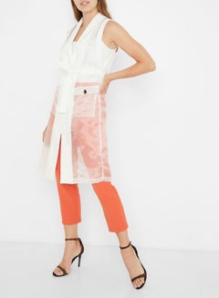High Streets Sheer Longline Jacket White  - Image 3
