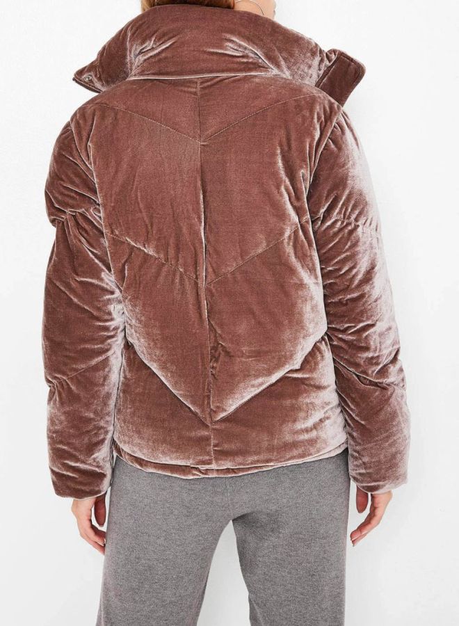 High Streets - Long Sleeves Puffer Jacket Brown - Image 1