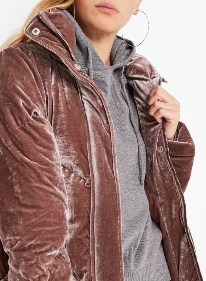 High Streets - Long Sleeves Puffer Jacket Brown - Image 1