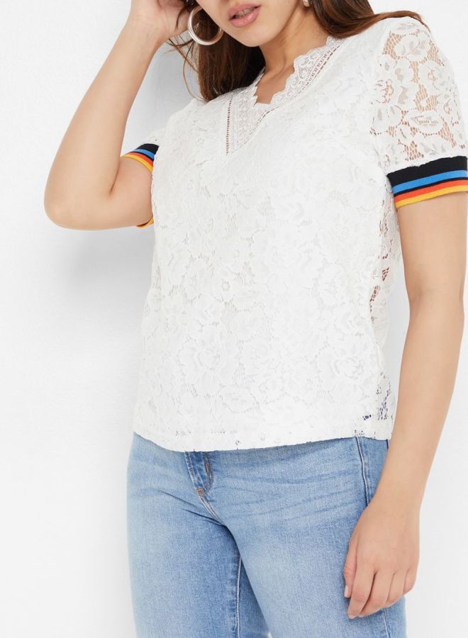 High Streets Short Sleeves Blouse White  - Image 1