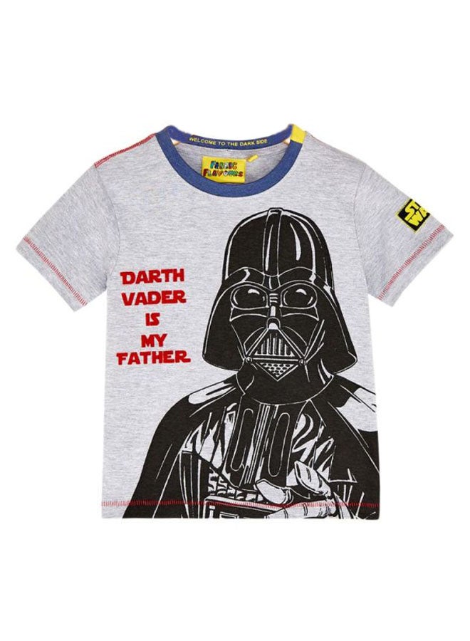 Disney Darth Vader Printed T-Shirt Grey/Black/Red  - Image 1