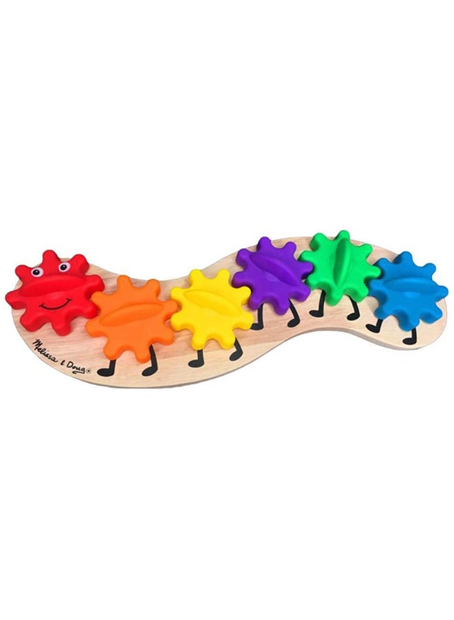 Wooden Rotating Gear Caterpillar Color Recognition Toy 36x14.4x4.5cm  - Image 1