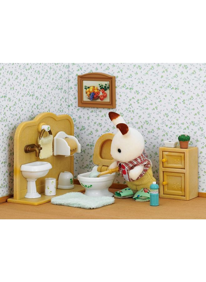 Sylvanian Families Chocolate Rabbit Brother Washroom Set SF5015 - Image 2