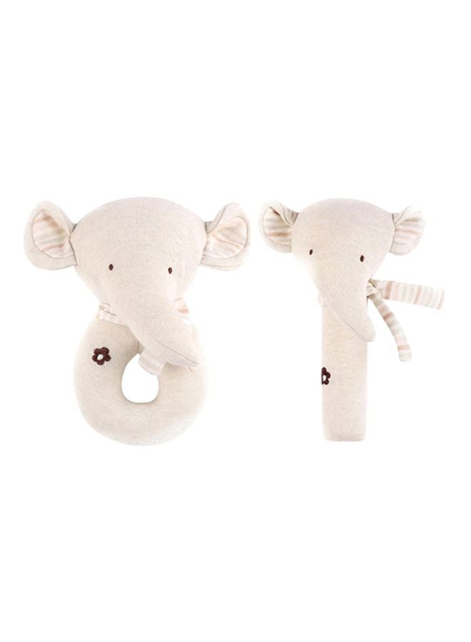 platube 2-Piece Baby Elephant Rattle Squeaky Toy - Image 1